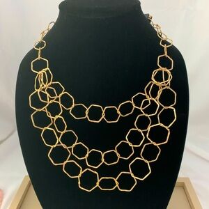 NWT Gold Hexagonal Shaped Linked Chain